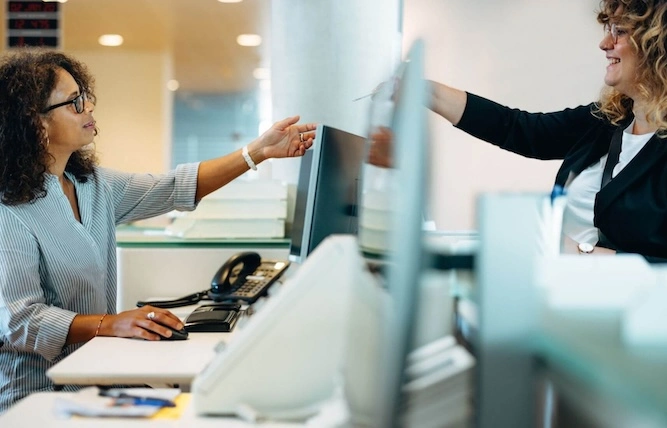 building permit city planner talking to applicant