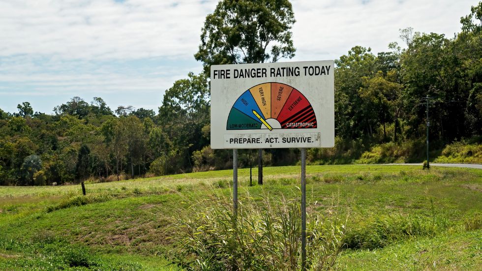 fire danger rating sign