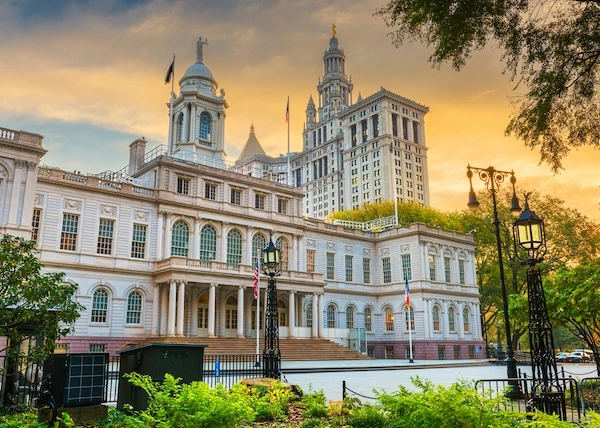 City Hall in New York City, New York, USA