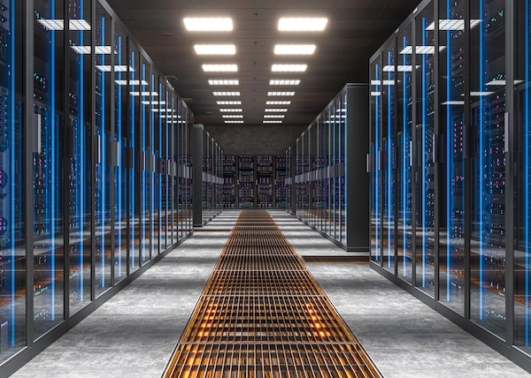 NPC26-Data Centers to Digital Twins-2DataCenter-600x428 Server room inside a large data center