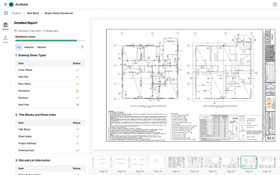 Archistar AI PreCheck Completeness Check tool